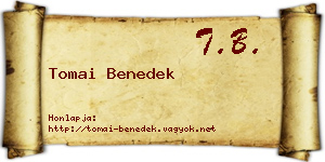 Tomai Benedek névjegykártya